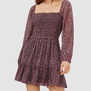 1. State Black Floral Long Sleeve Dress
